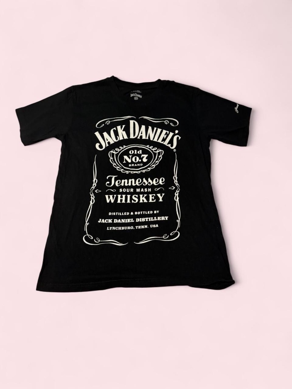 Jack Daniels Black T-Shirt with White Tennessee Whiskey Print